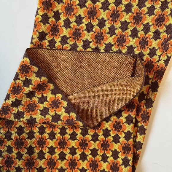 NWOT ZARA 70s Boho Hippie Knit High-Waist Flare Pants – Mustard Rust Geometric - Picture 15 of 16